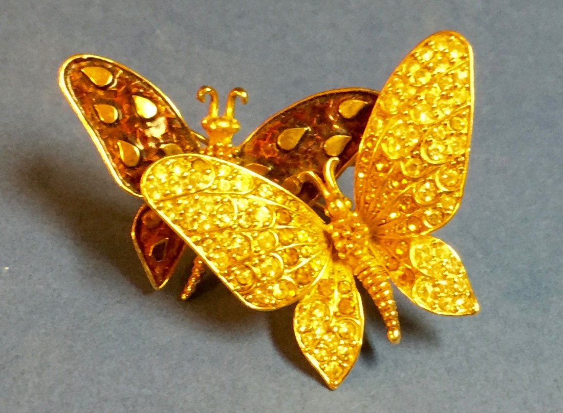 Vintage Double Butterly Brooch by Marcel Boucher: Vintage Double Butterly Brooch by Marcel Boucher, Item measures approximately 2.5" x 2.5".