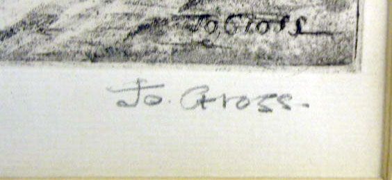 Jo Gross etching "Snow Flurry" - 2
