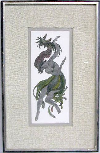 Oliver Grimley watercolor "The Dancer"