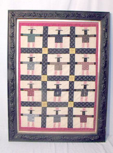 Black Americana Framed Quilt Top