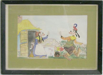 40's Walt Disney Productions, watercolor "Goofy" 