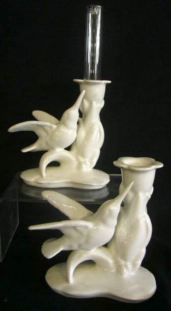 Pennsbury Pottery Humming bird candlesticks