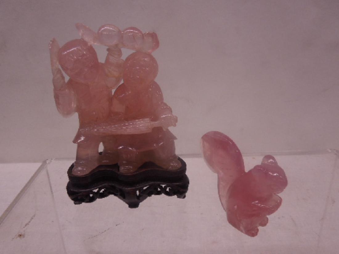 Chinese Rose Quartz Figures (1 of 6)