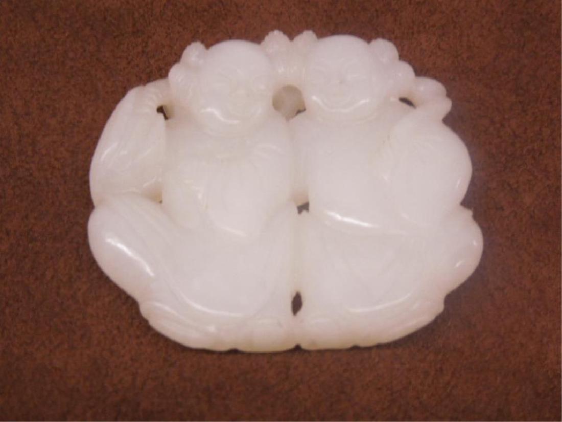 Chinese White Jade Two Kids Carving (1 of 4)