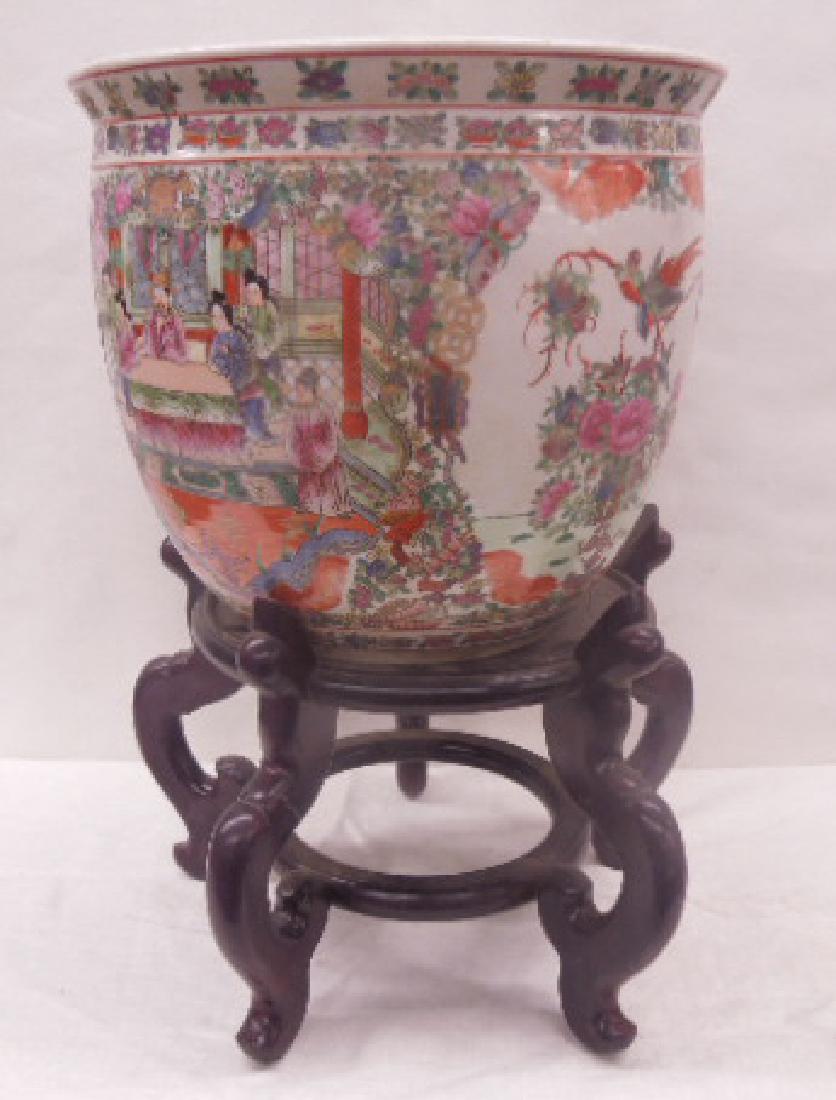 Contemporary Rose Medallion Porcelain Fish Bowl (1 of 6)