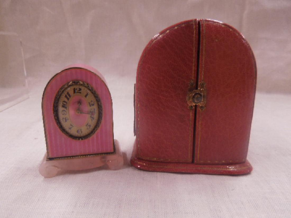 Swiss Silver & Enamel Miniature Clock (1 of 7)