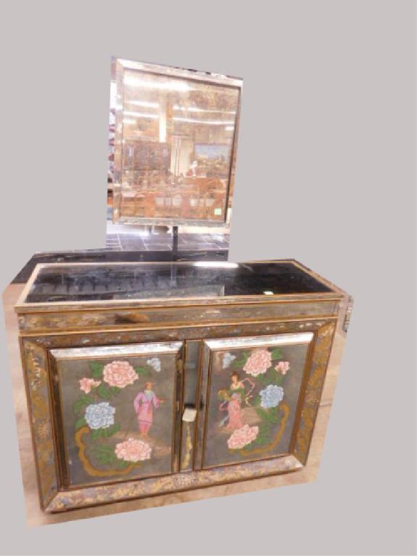 Mid Century Mirrored Console & Mirror (1 of 7)