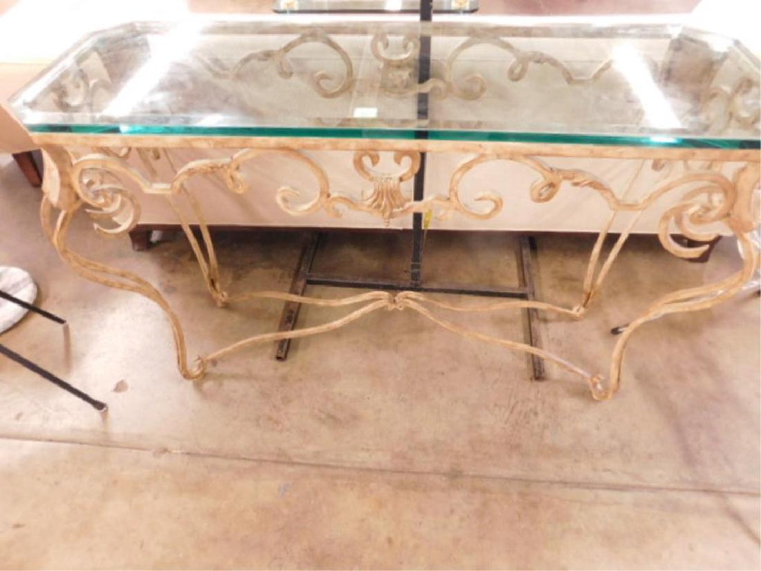 Contemporary Glass & Wrought Iron Sofa Table (1 of 2)