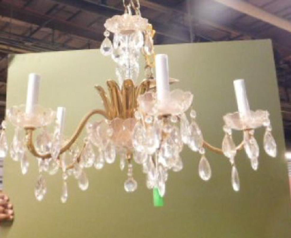 Brass & Crystal Chandelier (1 of 2)
