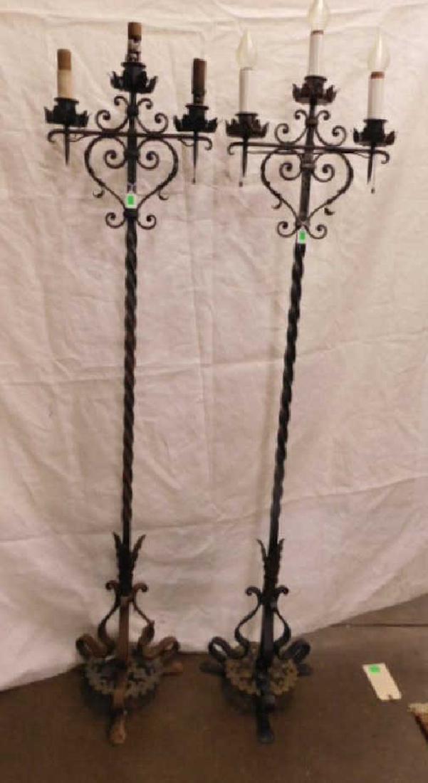 Jacobean Style Wrought Iron Floor Candelabra (1 of 5)