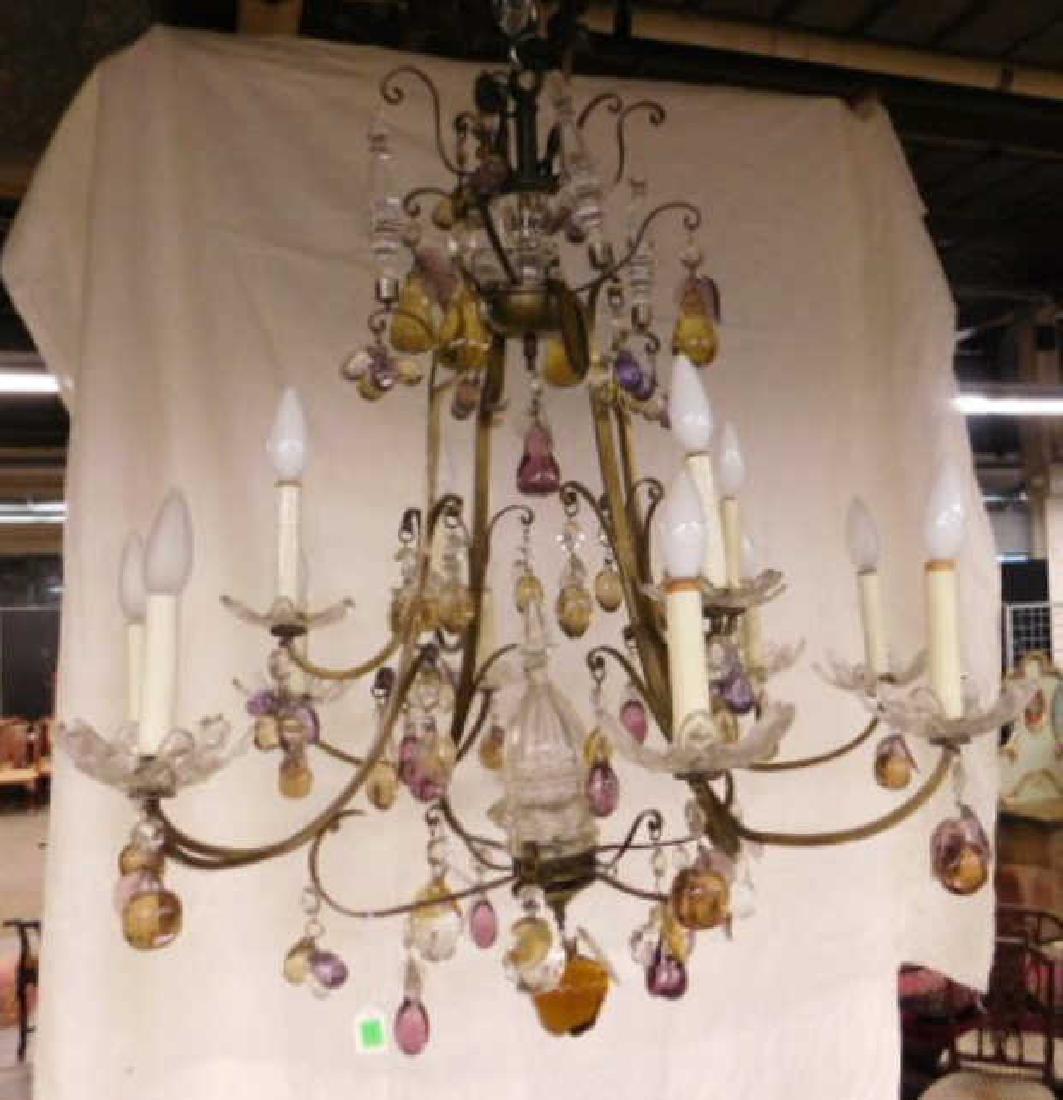 Brass & Crystal Chandelier (1 of 4)