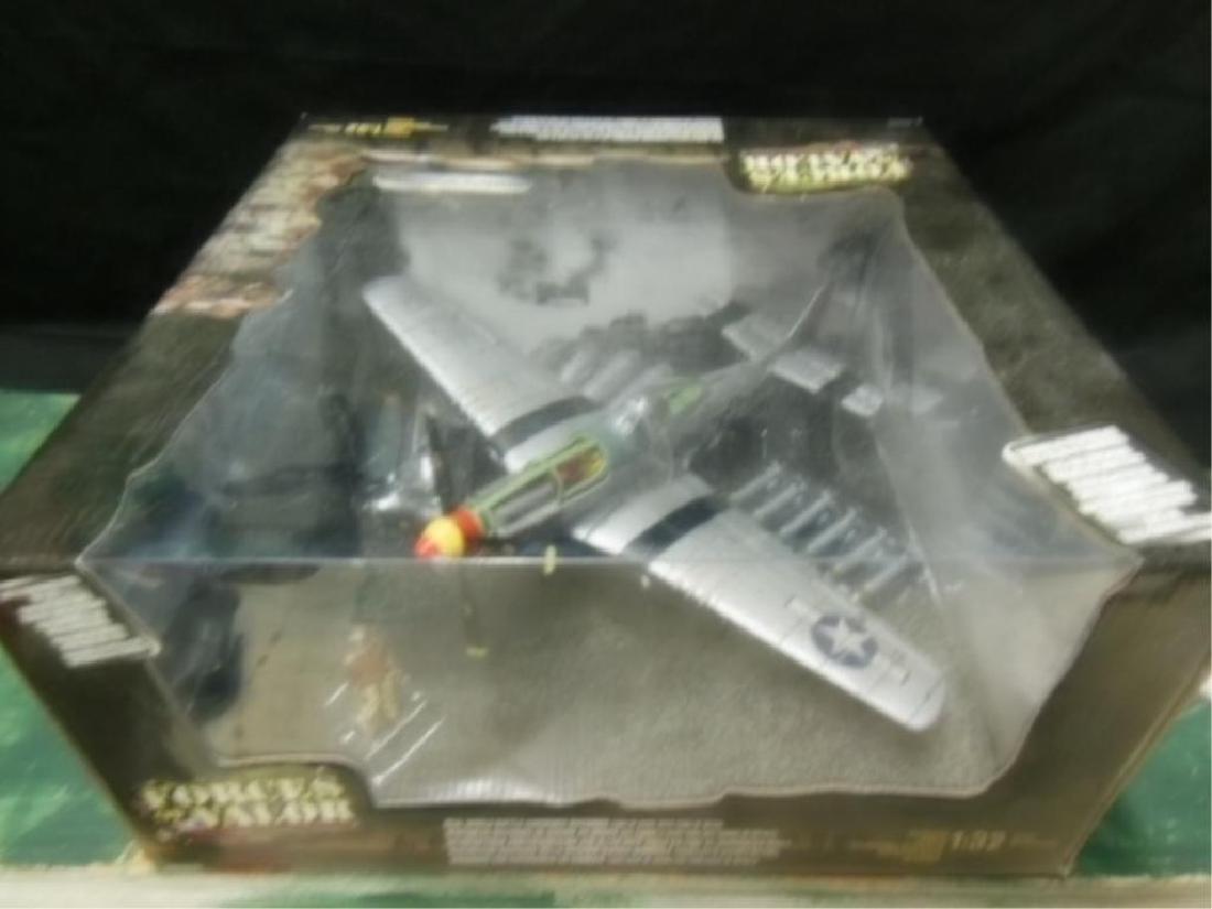 Forces of Valor Die Cast Plane: Forces of Valor Die Cast Plane, U.S. P-51D Mustang, 363rd Fighter Squadron, Normandy 1944, 1:32 scale, 2005 Unimax Toys, new in original box, 14" x 14" x 7"h =box. CONDITION: Box has some wear.