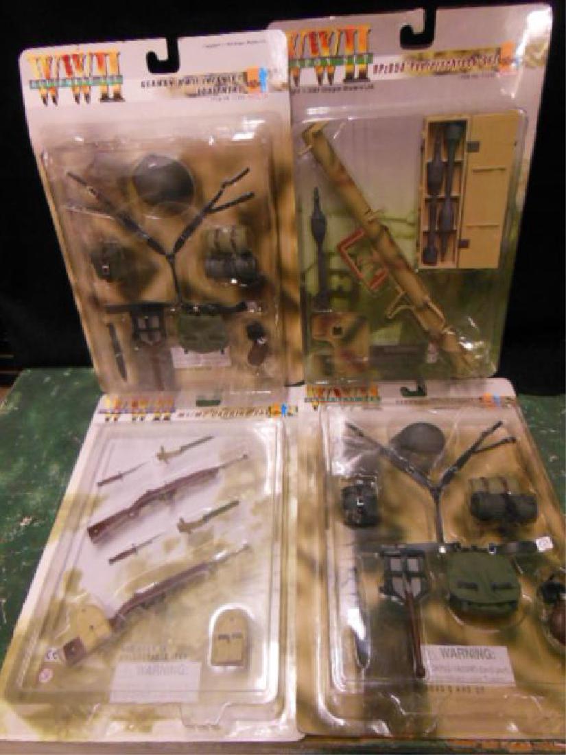 4 Dragon Action Figure Accessory Sets: 4 Dragon Action Figure Accessory Sets, 1:6 scale, new in original packages including: (2) German WW II Infantry Equipment sets, (1) RPzB54 "Panzerschreck" weapon set and (1) M1 / M2 Carbine weapon set