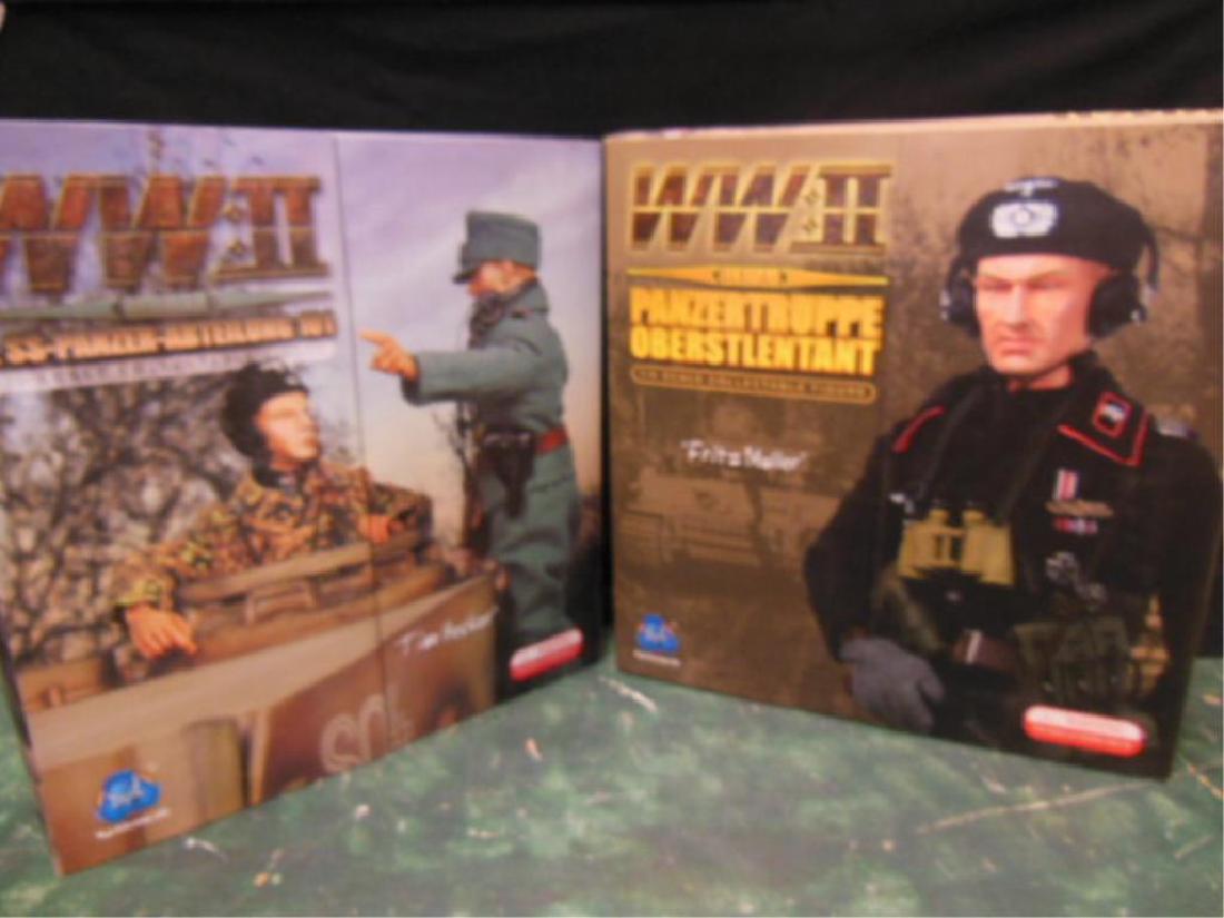 2 DiD Co WW II German Collectable Action Figures: 2 DiD Co WW II German Collectable Action Figures, both new in box, 1:6 scale including; Tim Becker S. SS-Panzer-Abteilong 101, with clothes and accessories, 3 1/2" x 13" x 13 1/2' and Fritz Muller, Pa
