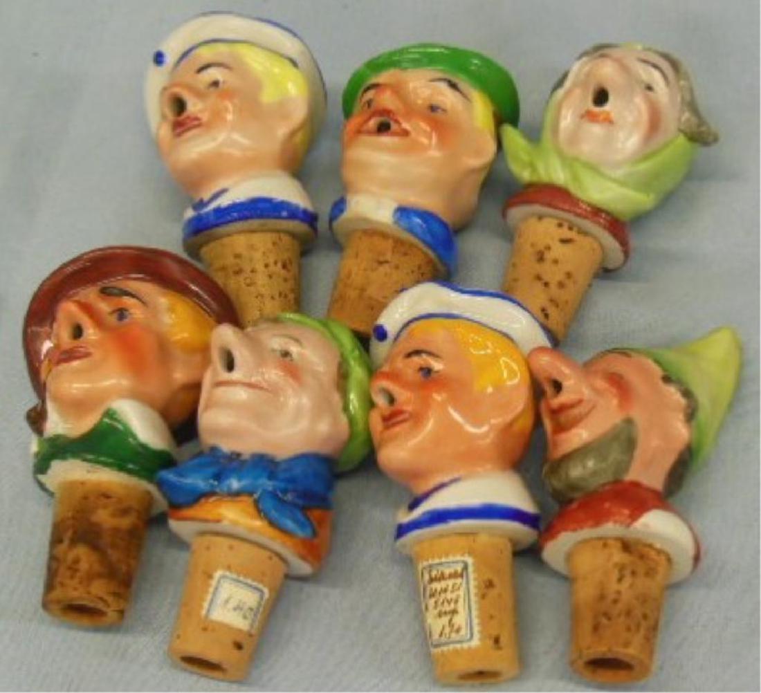 7 Porcelain Head (Pourer) Bottle Stoppers (1 of 6)