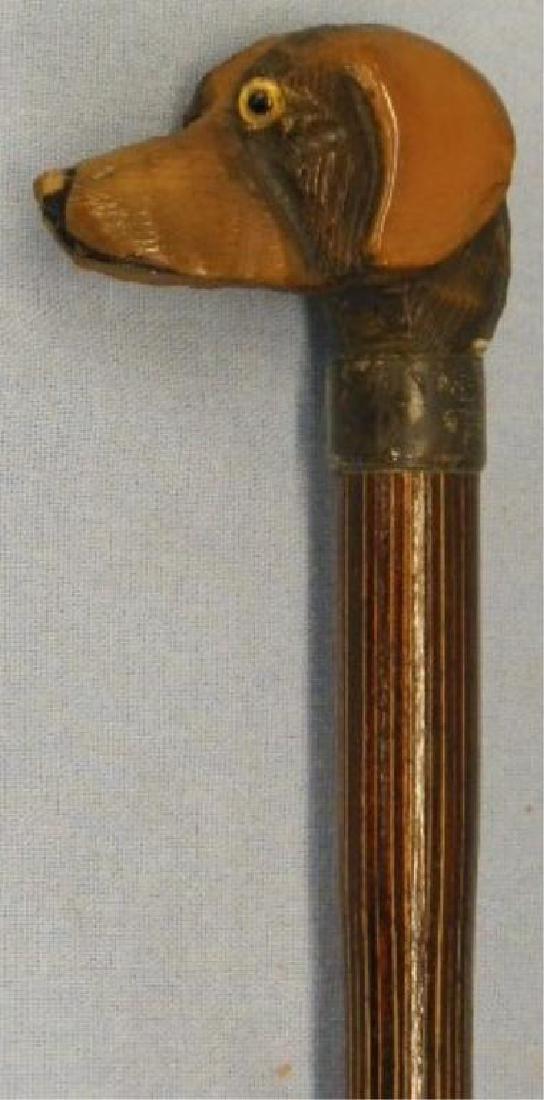 Carved Dog Head Child's Cane (1 of 6)