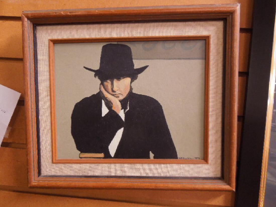 Harry E. Buckley Oil Painting: H[arry] .E. Buckley Oil on Board, 1974 "Amish Man II", sight 9 1/2" x 7 1/2", matted, wood frame 14" x 12". [36] CONDITION: Very good, no issues identified.