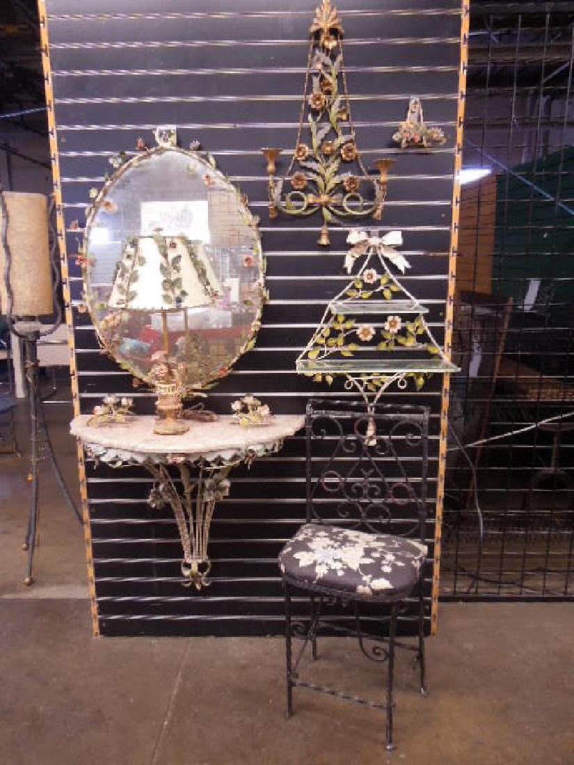 Metal Floral Console, Mirror & Accessories (1 of 10)