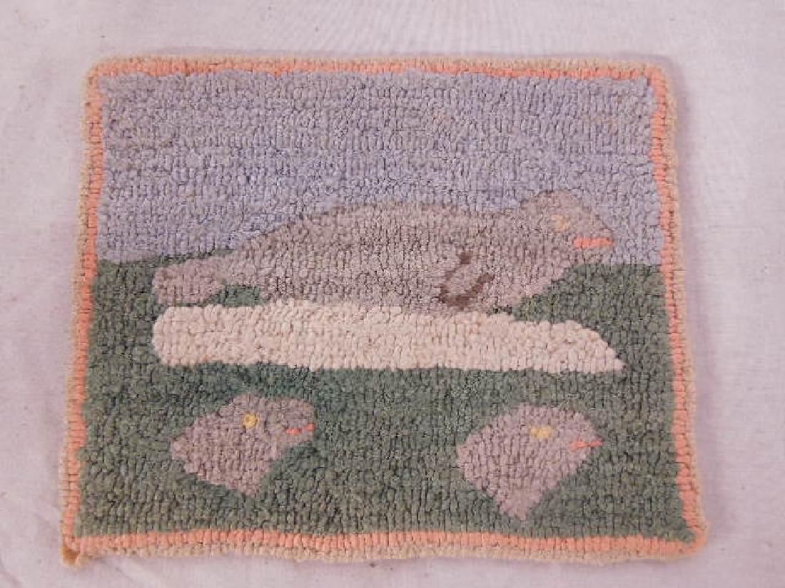 Vintage Tiny Hooked Pictorial Rug (1 of 3)