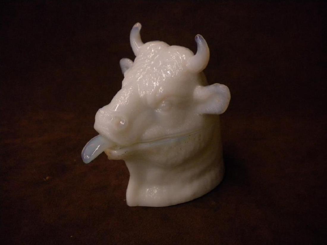 Opalescent Glass Bull's Head Condiment Jar (1 of 6)