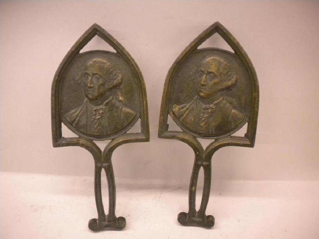 Pr Bronze George Washington Trivets (1 of 1)