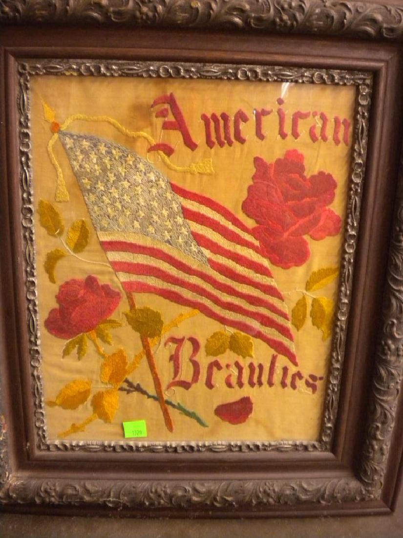 Framed Vintage Flag needlepoint (1 of 2)