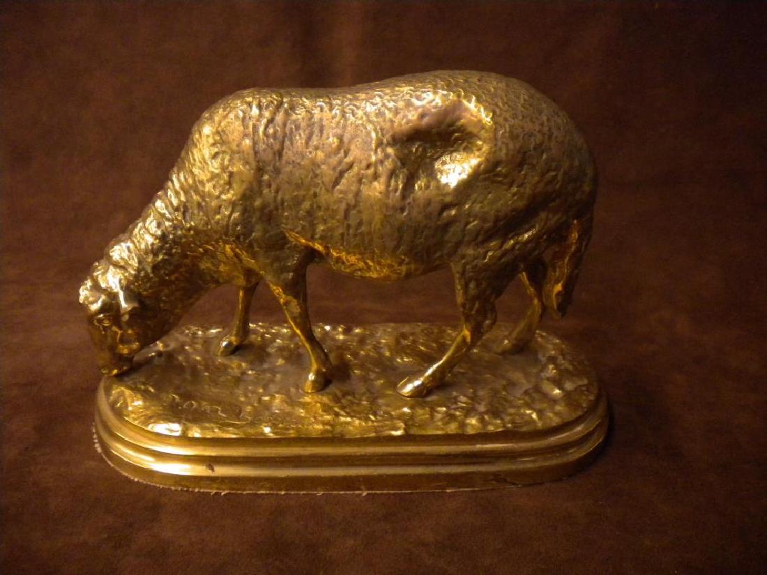 Roab Signed Bronze Sculptured Sheep (1 of 5)
