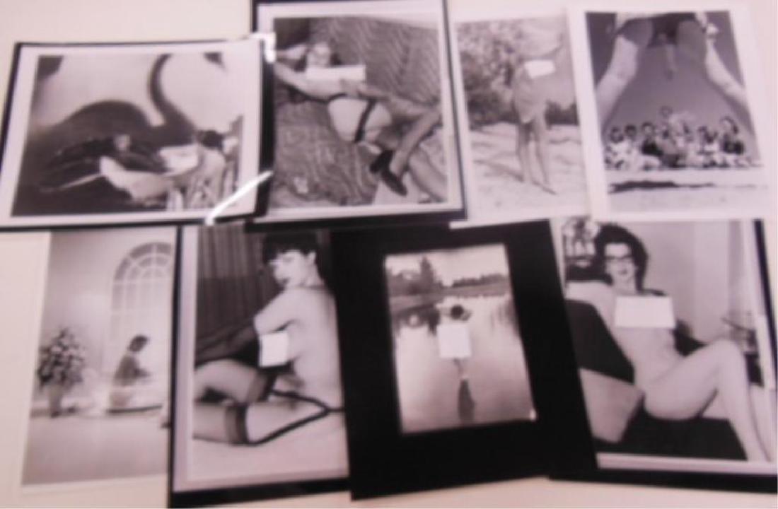 8 Naked Women & Other Photos: 8 Naked Women and Other Photos, black and white, 8"h x 11", featuring: posed naked women (one in bath tub), plus one photo women in bathing suits at the beach. CONDITION: Minor wear.