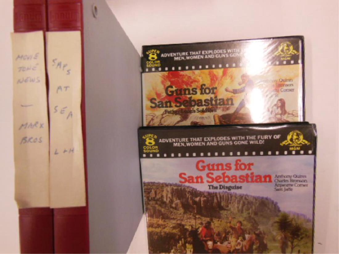 Eight Super 8 Movies: Eight Super 8 Movies, six in original boxes including: The Dirty Dozen parts, 1, 2, 3 and 4, two Guns for San Sebastian - The Disguise and Father Leons Soldiers, plus Marx Bros - Movie Tone News and L