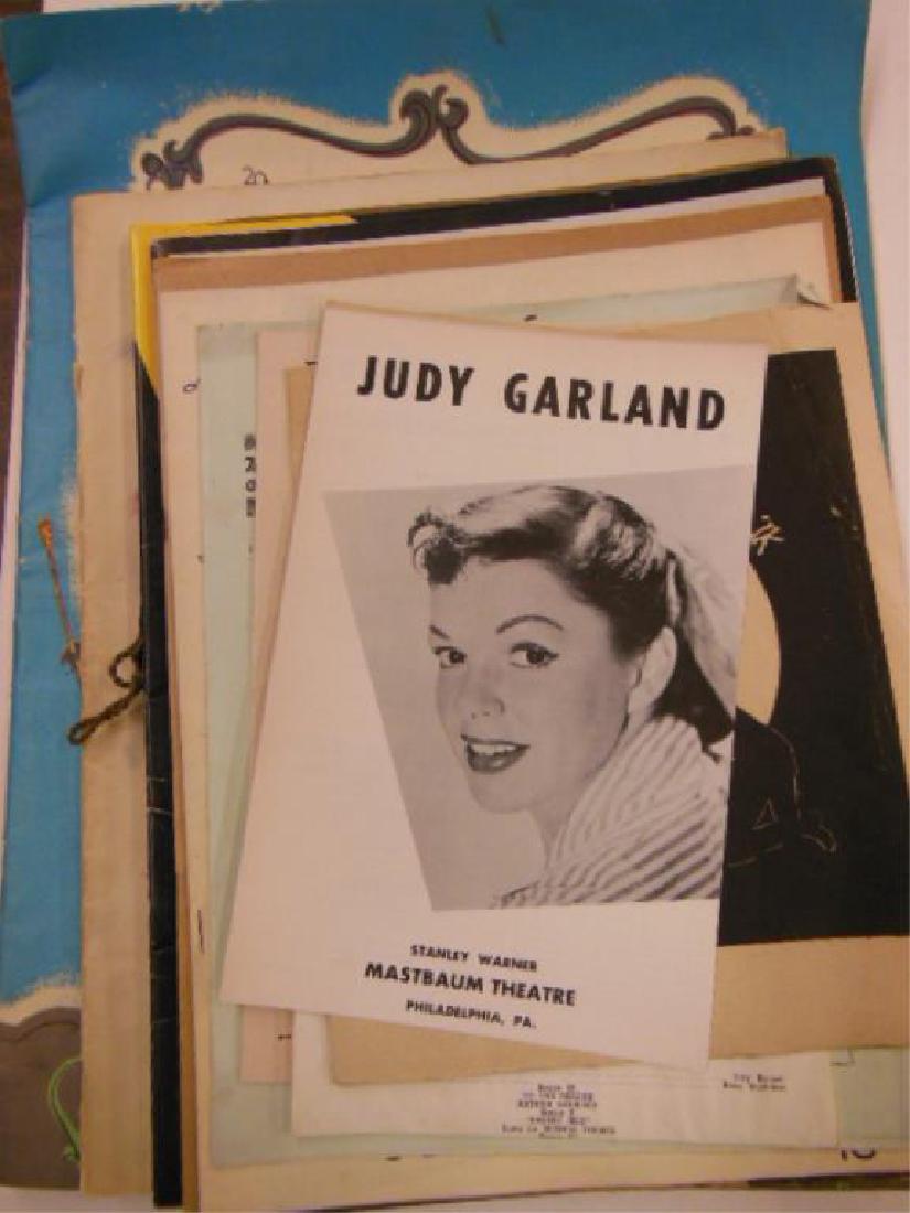 Lot of Theatre and Movie Programs: including; original Theatrical movie souvenir programs, Gone with the Wind and Fantasia, theatre programs for High Kickers (Sophie Tucker), Three to make ready (Ray Bolger), Judy Garland, Golden Boy (