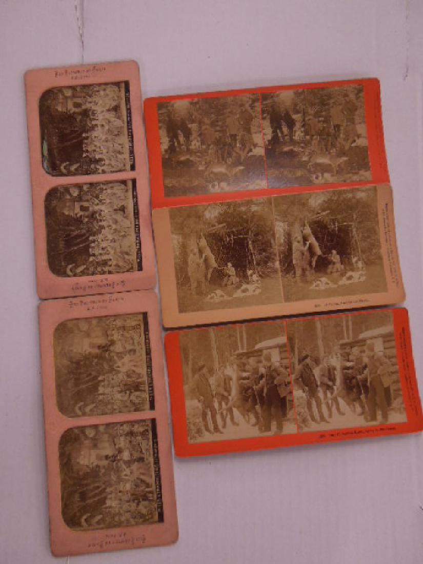 7 Assorted Vintage Stereoscopic Cards: 7 Assorted Vintage Stereoscopic Cards including: two nudes, Summer Eve (943) and Birth of Venus (964), The Cosmos Series, NY, two Paris Theatre scenes, BK, Paris and three camp scenes, B.W. Kilburn, 3