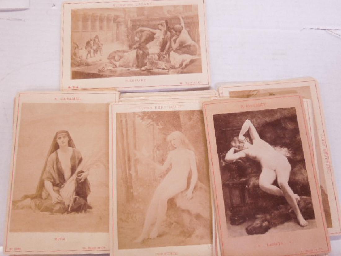 15 Vintage Braun Studio Photo Cards: Fifteen Vintage Braun Studio Photo Cards, French, Adolphe Braun, Paris, France, famous art by famous artists, 4 1/2" x 6 1/2' each, with photos of famous paintings (named beneath) by artists (named ab