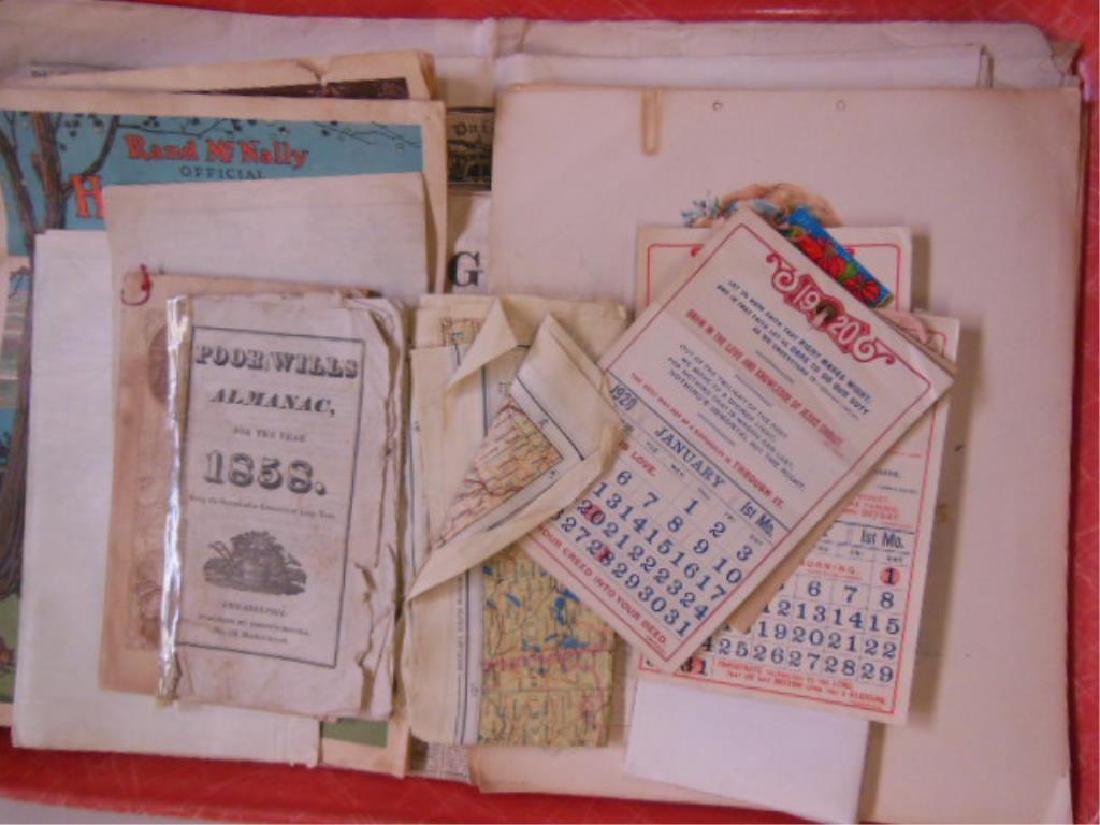 19th & 20th Paper Ephemera: Lot of assorted 19th & 20th Paper Ephemera, includes: 1874 Philadelphia Evening Telegraph, 1880 Knoxville Chronicle and 1883 the Daily Chronicle (Knoxville) newspapers, 1858 Poor Will's & Velvet Joe's