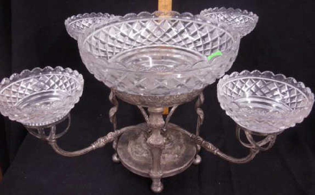 English Glass & Silverplate Centerpiece (1 of 6)