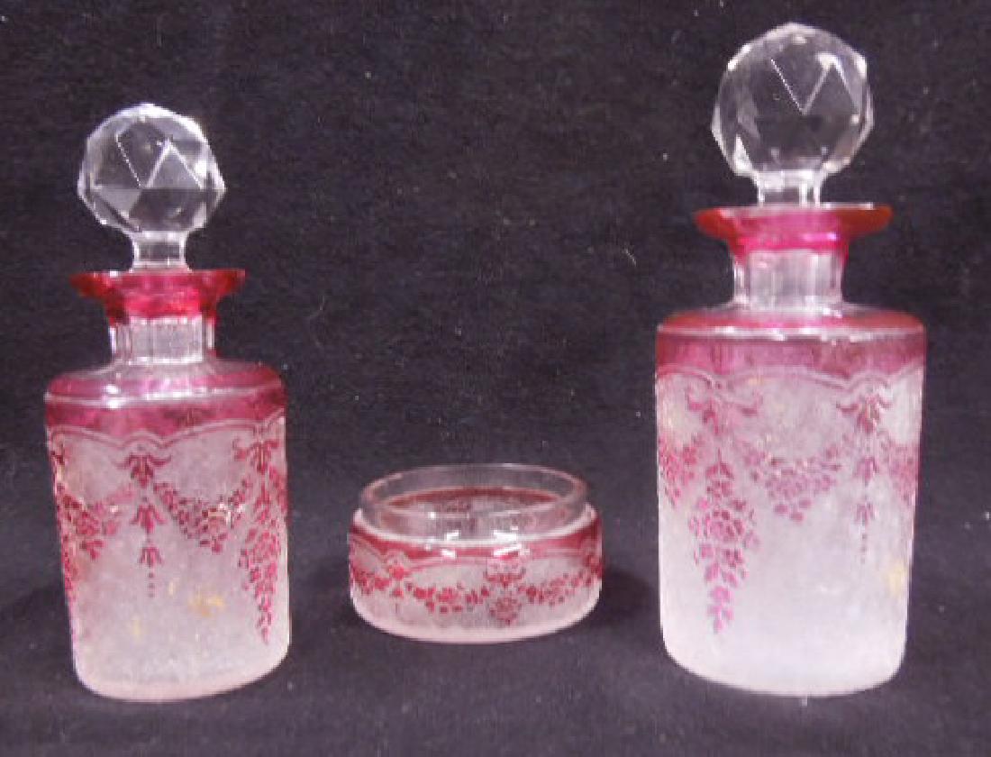 Val St. Lambert Cameo Glass Dresser Set (1 of 8)