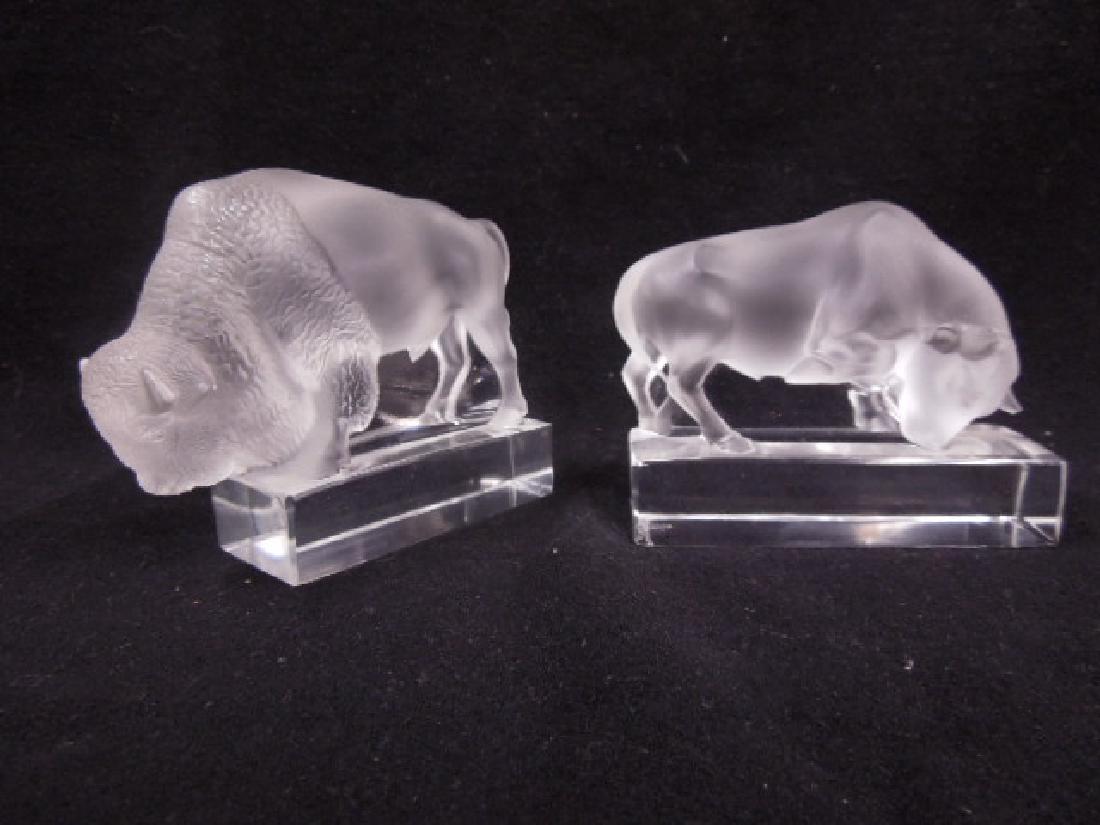 Lalique Bison & Bull Paperweights (1 of 6)