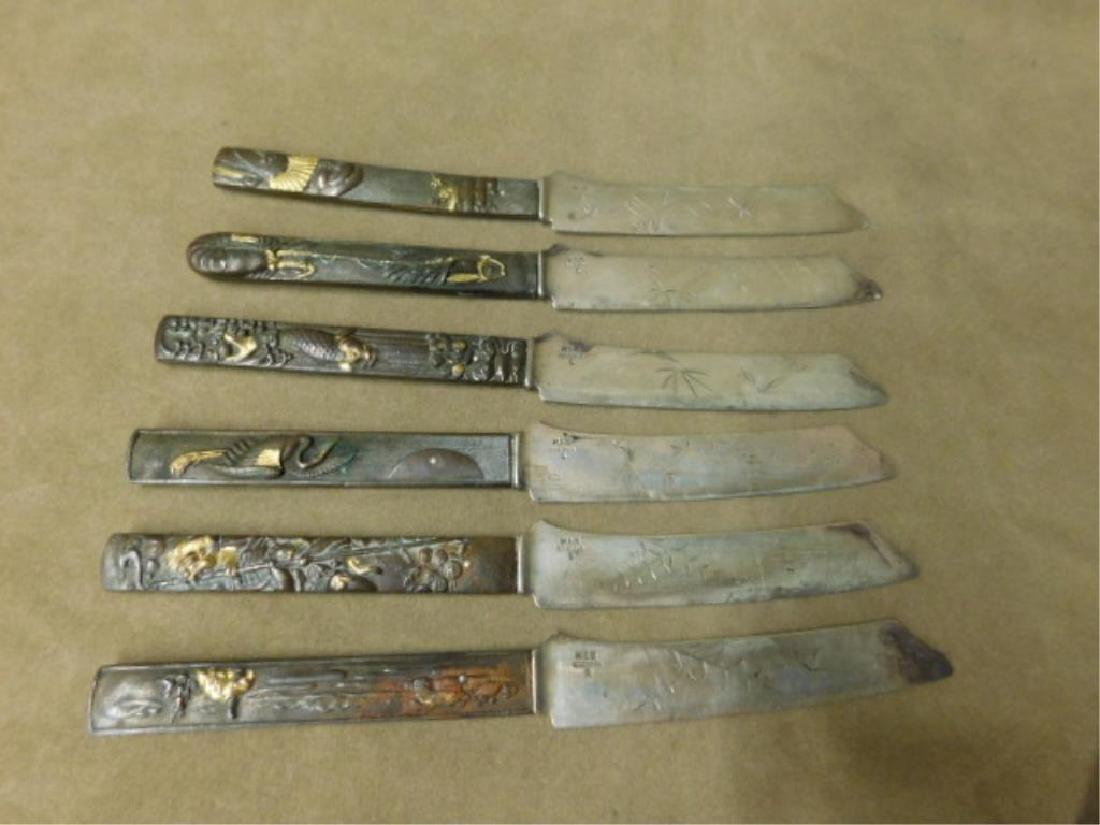 6 Gorham Sterling & Bronze Japanese Knives (1 of 4)