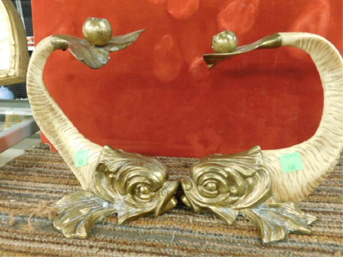 Brass Plated Resin Dolphin Candlesticks (1 of 2)