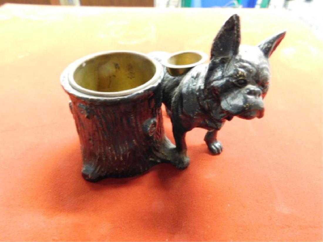 Painted Metal Bulldog Match Holder (1 of 3)