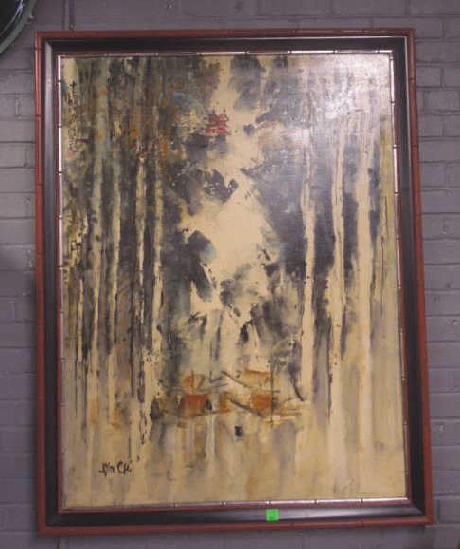 John Chi Signed Oil on Canvas (1 of 6)