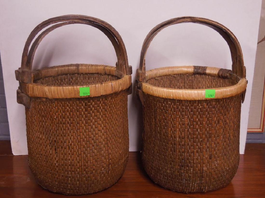 Chinese Woven Reed Water Baskets