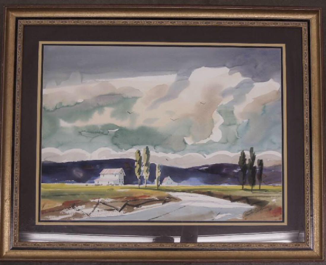 Illegibly Signed & Dated Watercolor (1 of 5)