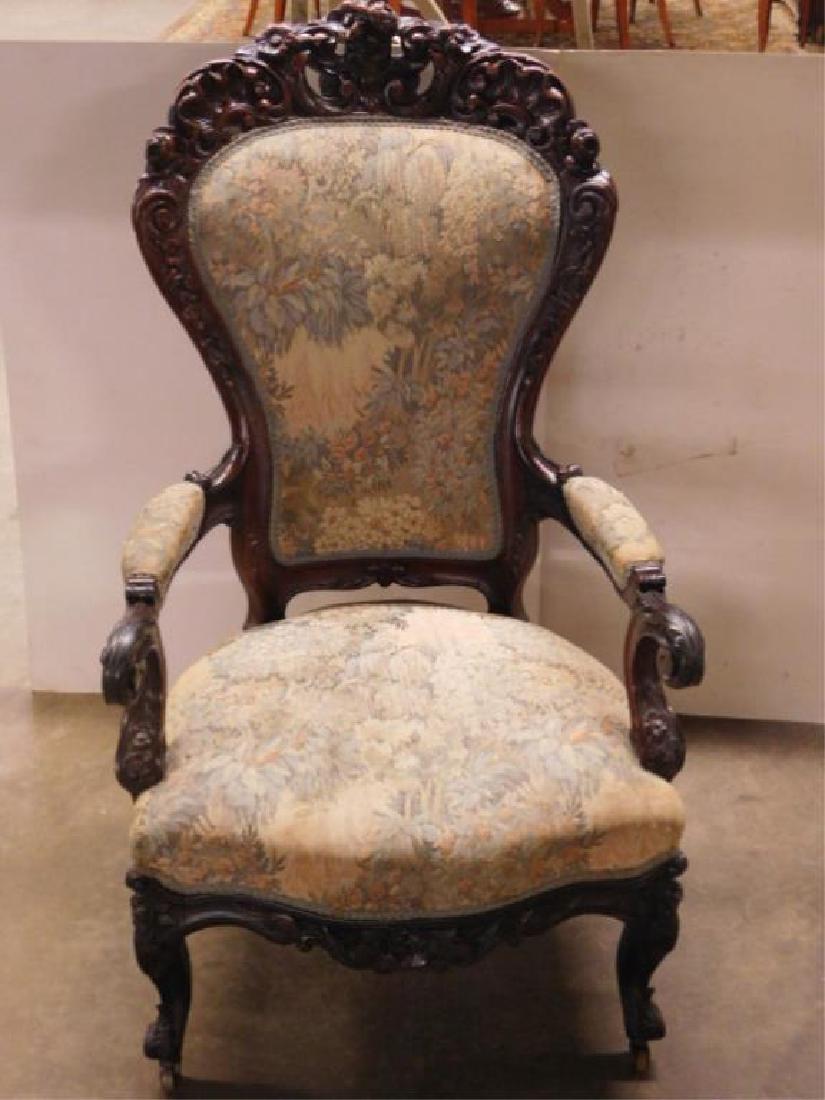 Rococo Revival Lady's Arm Chair (1 of 7)