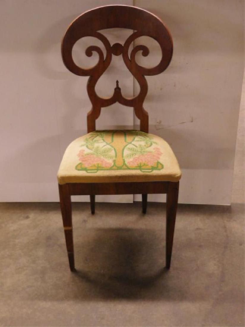 Antique Biedermeier Walnut Side Chair (1 of 7)