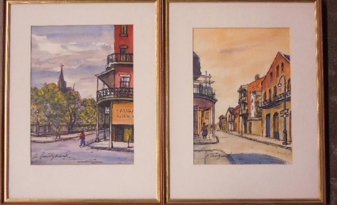 Pair Harold Quistgaard Signed Watercolors (1 of 5)