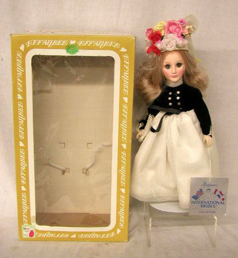 Effanbee 12 1/2" International Brides Doll: Effanbee 12 1/2" "Denmark" international brides doll w/ box