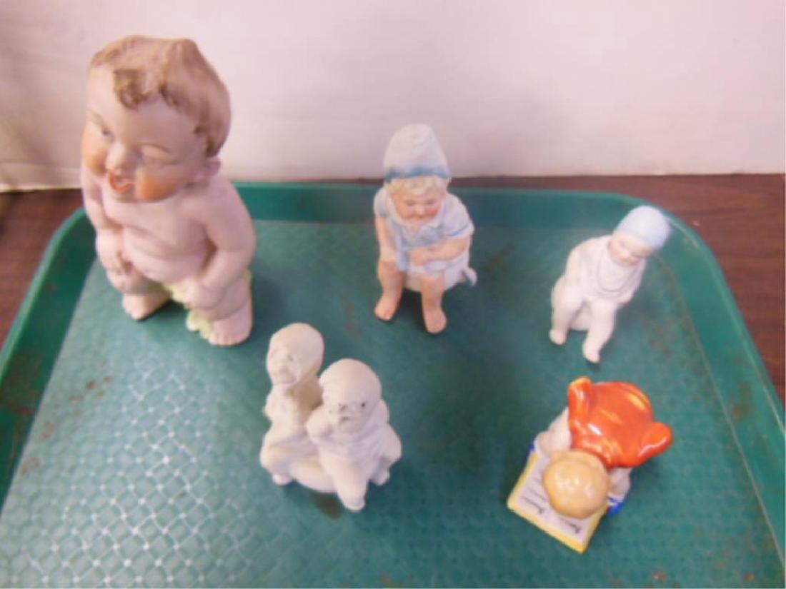 (5) Bisque Children In Chamber Pot Figures (1 of 6)