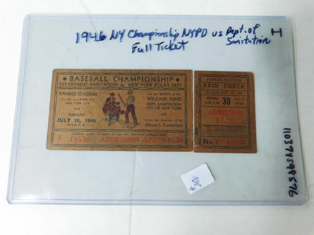 1946 NY Baseball Championship Ticket (1 of 3)