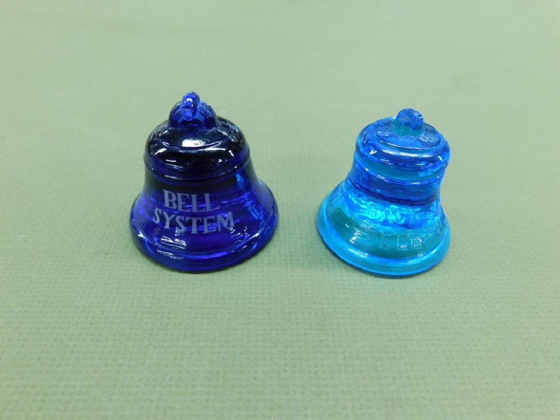 2 Blue Glass Bell Form Paperweights (1 of 3)