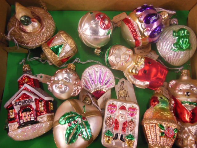 13 Hand Painted Glass Christmas Ornaments (1 of 8)